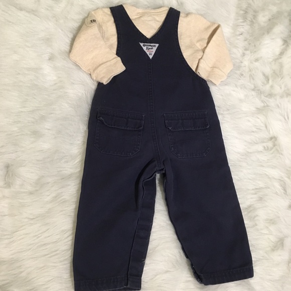 [Osh Kosh] Blue Overall and Waffle Knit Onesie - Picture 4 of 5